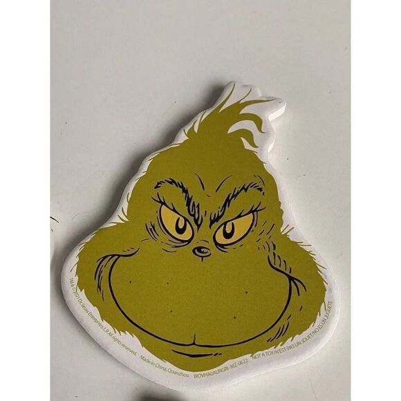 Set Of 4 Dr Seuss THE GRINCH WHO STOLE CHRISTMAS Ceramic Coasters Different Face - Picture 3 of 10